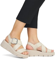 Rieker Womens Evolution Bur Fastener Cream Sandals - Image 10 of 10