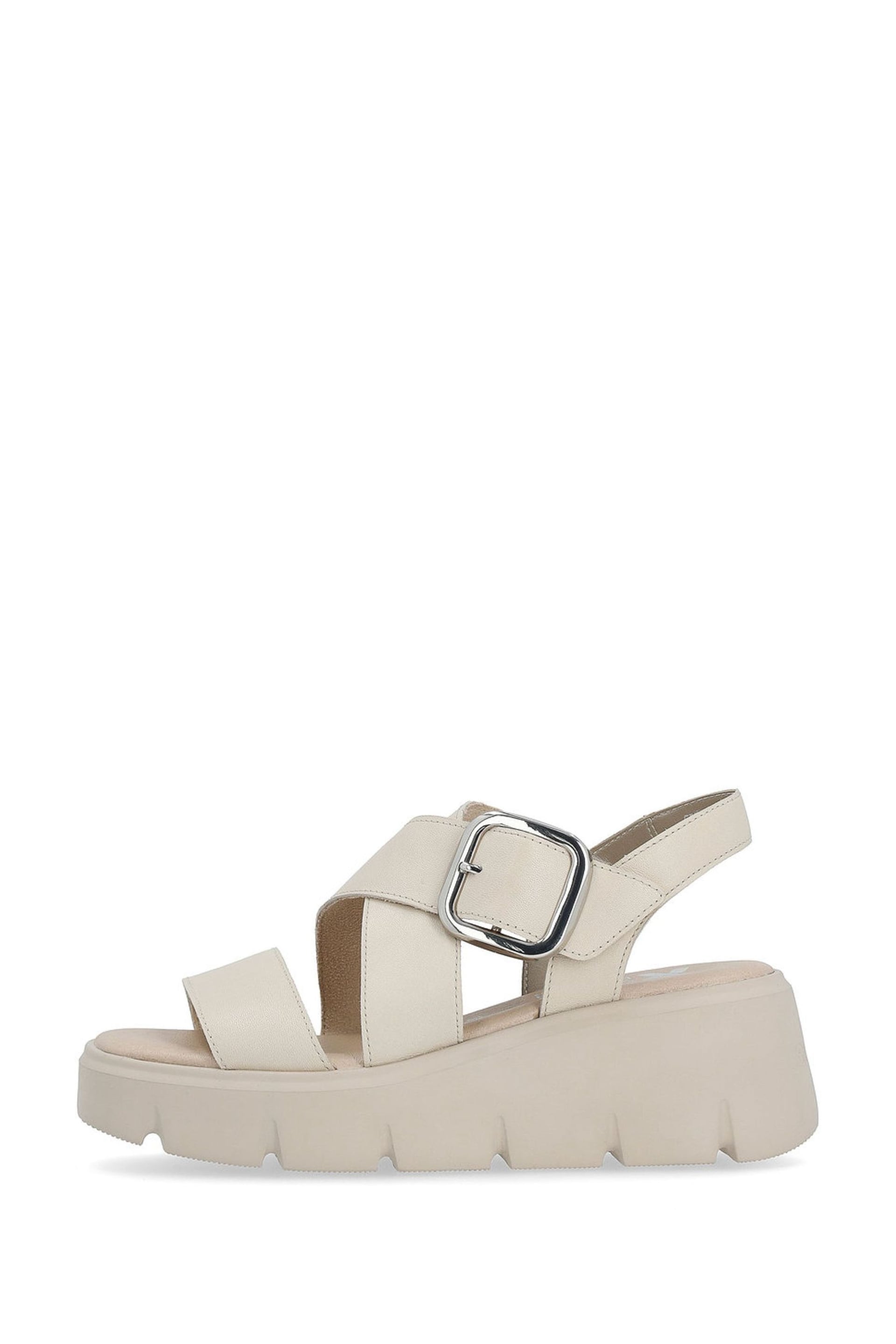 Rieker Womens Evolution Bur Fastener Cream Sandals - Image 2 of 10