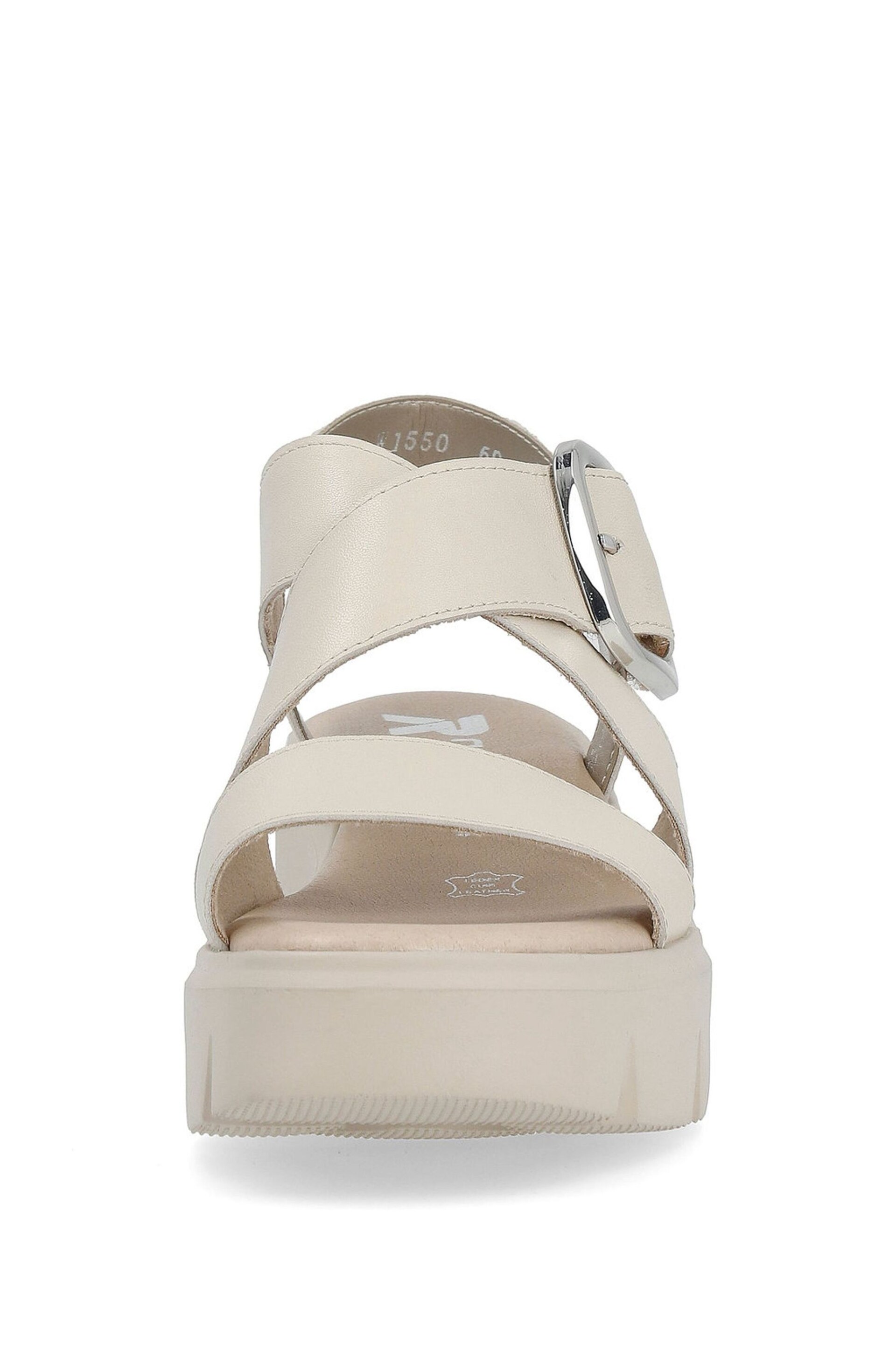 Rieker Womens Evolution Bur Fastener Cream Sandals - Image 4 of 10