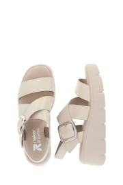 Rieker Womens Evolution Bur Fastener Cream Sandals - Image 7 of 10