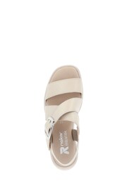 Rieker Womens Evolution Bur Fastener Cream Sandals - Image 8 of 10