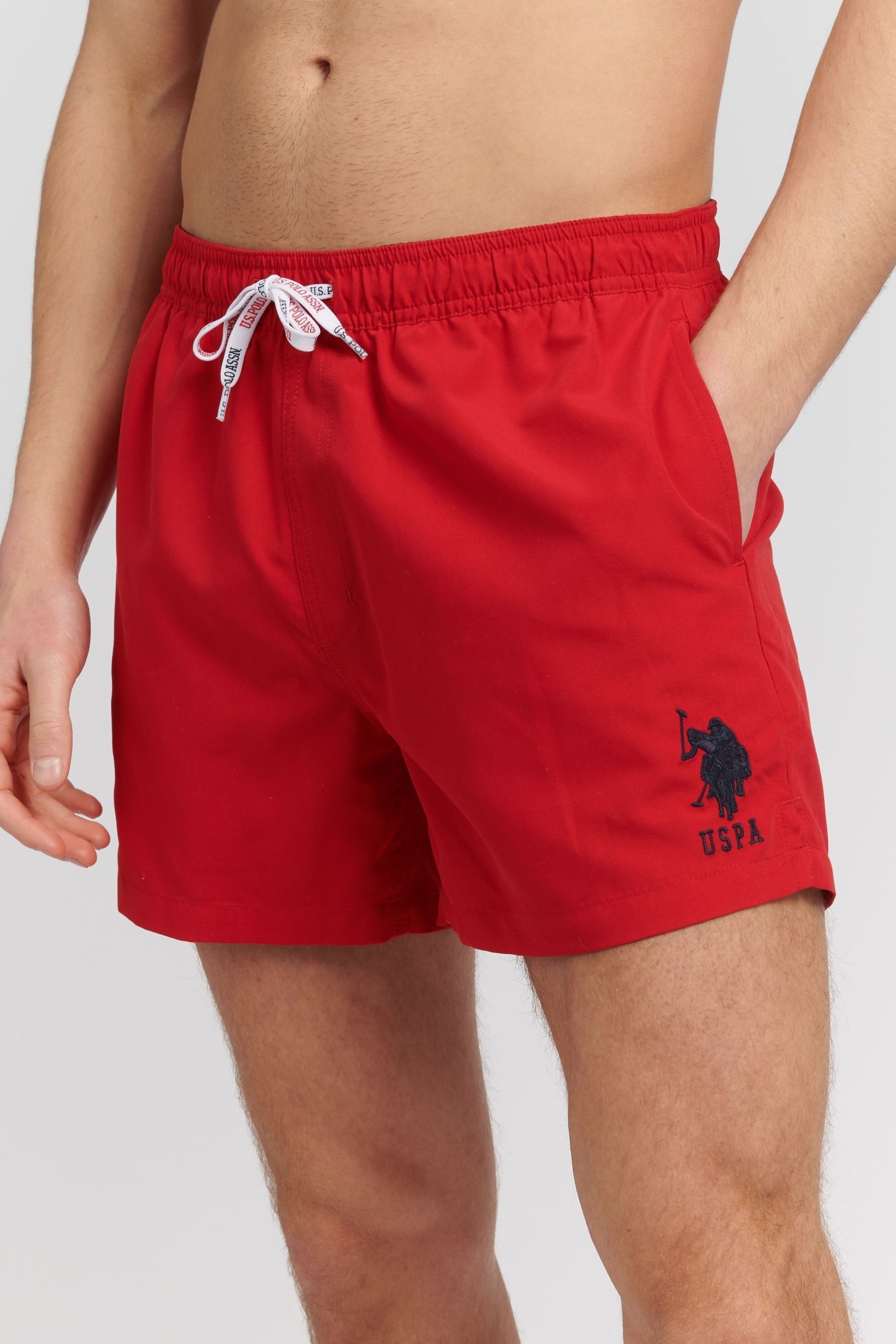 U.S. Polo Assn. Mens Red Player 3 Swim Shorts - Image 1 of 5