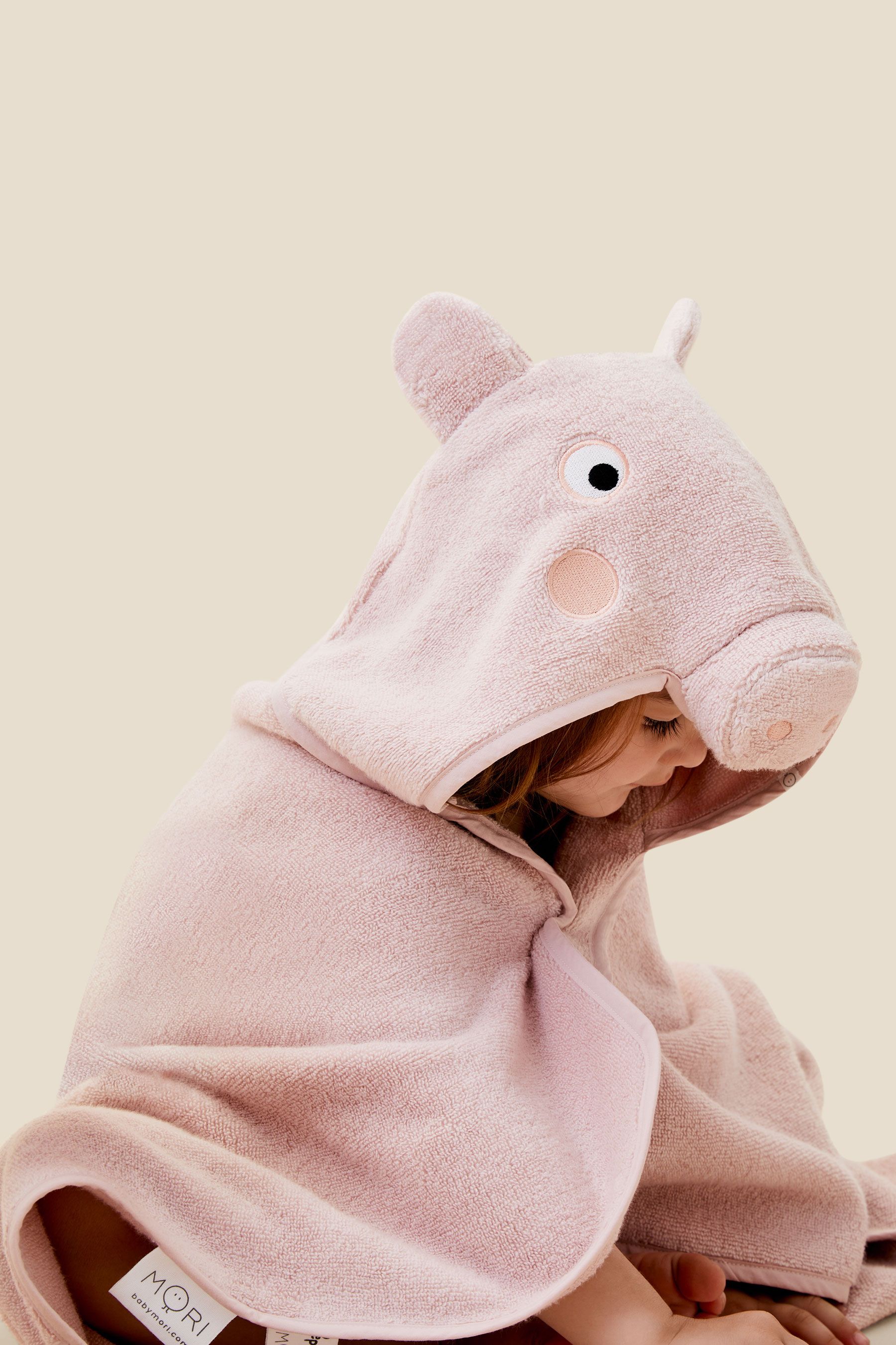 MORI Kids Pink Peppa Pig Hooded Towel
