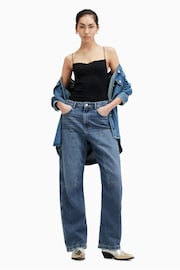 AllSaints Blue Mia Carpenter 100% Cotton Jeans - Image 1 of 7