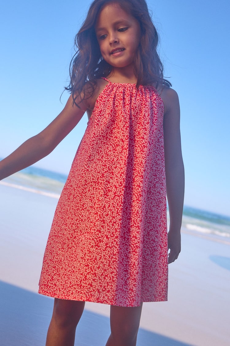Red Ditsy 100% Cotton Strappy Sundress (3-16yrs) - Image 1 of 7