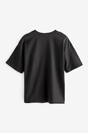 Black Relaxed Fit Short Sleeve Foil Print T-Shirt (3-16yrs) - Image 2 of 3