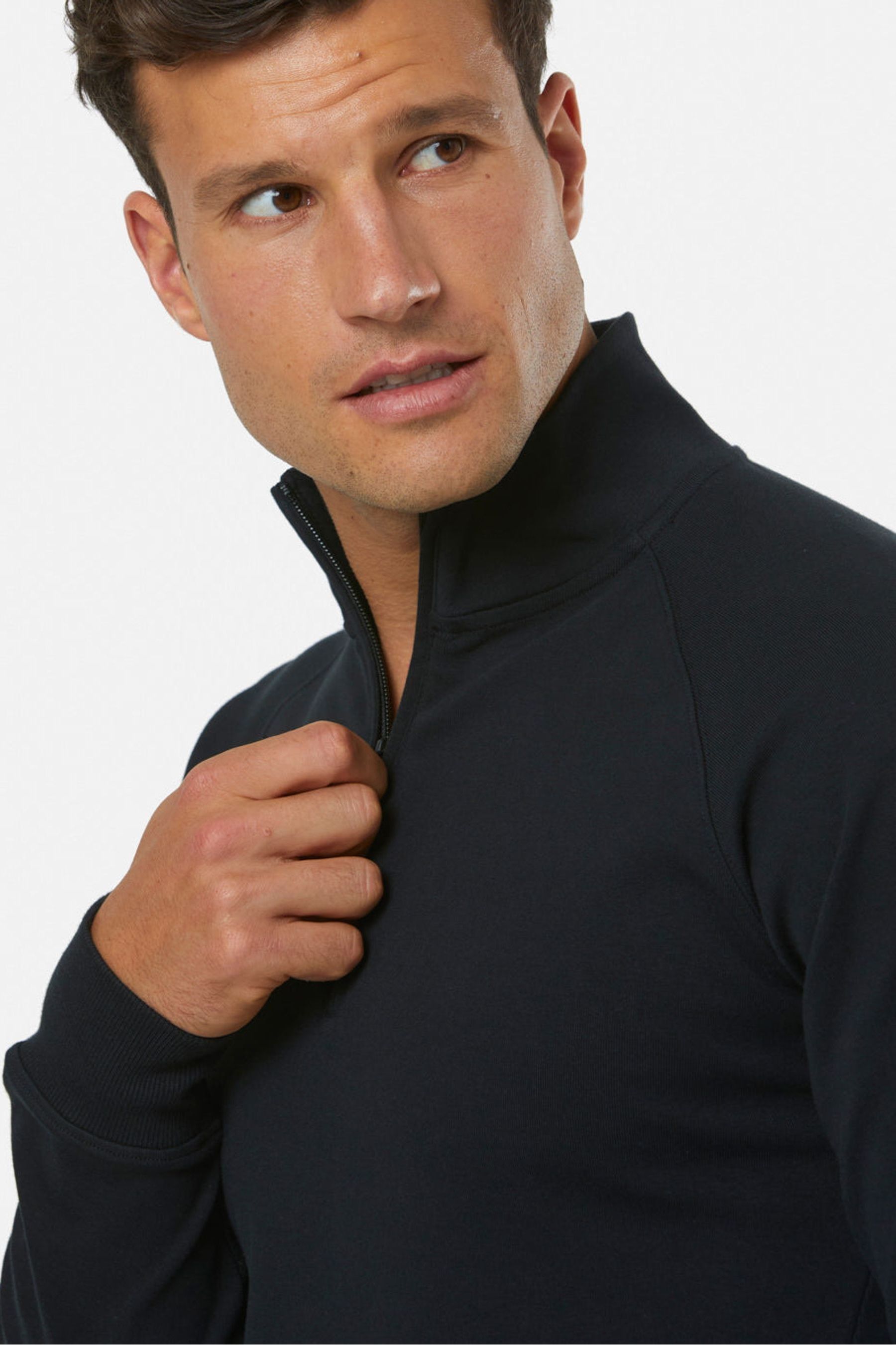Buy Gym Coffee Black Mens Chill Quarter Zip Sweatshirt from Next Ireland