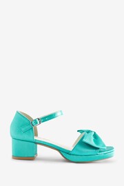 Monsoon Green Satin Platform Sandals - Image 1 of 4