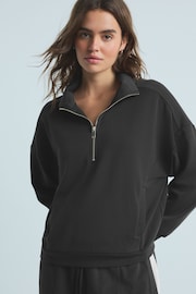 Black Modal Blend Half Zip Top - Image 3 of 9