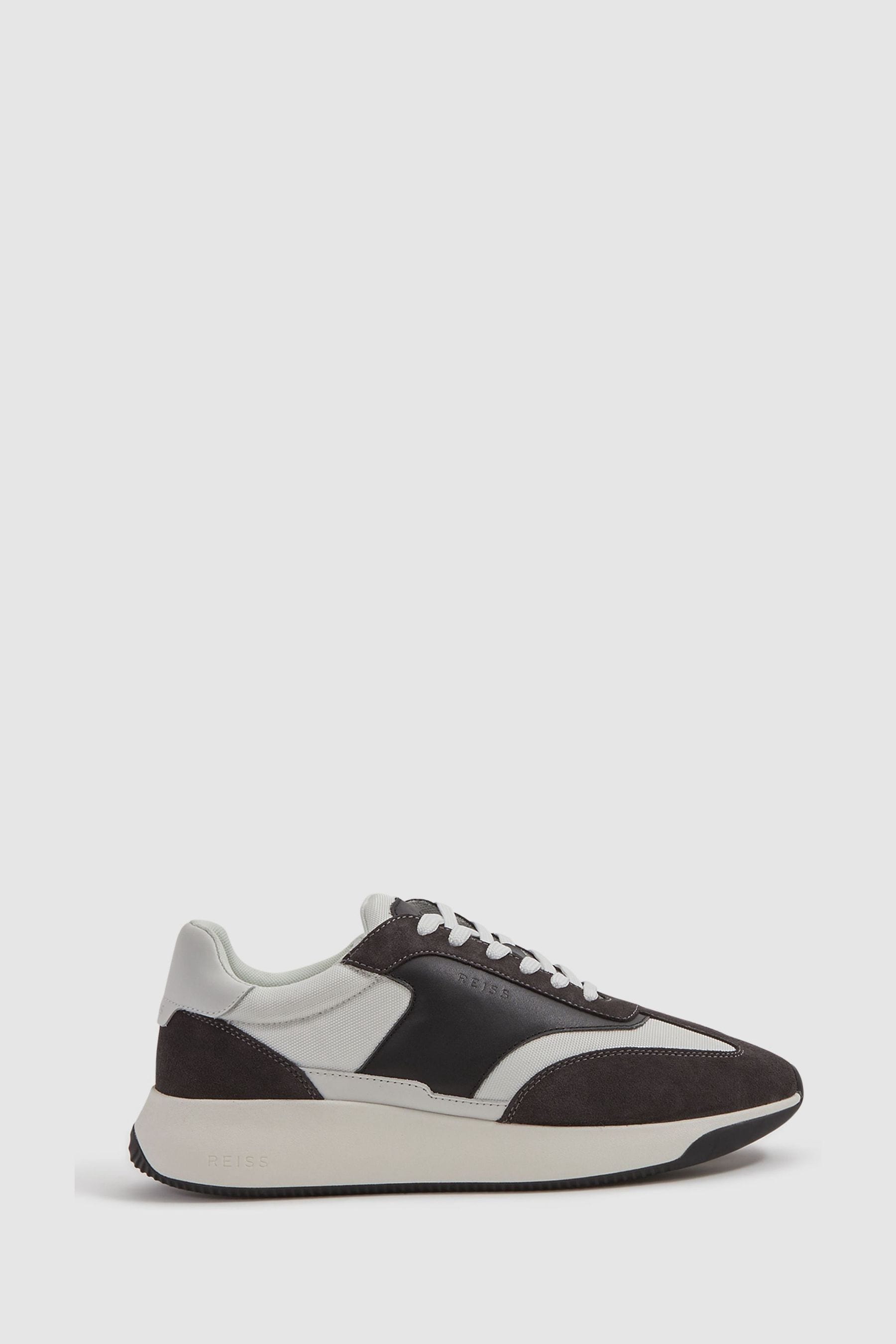 Leather running trainers sales