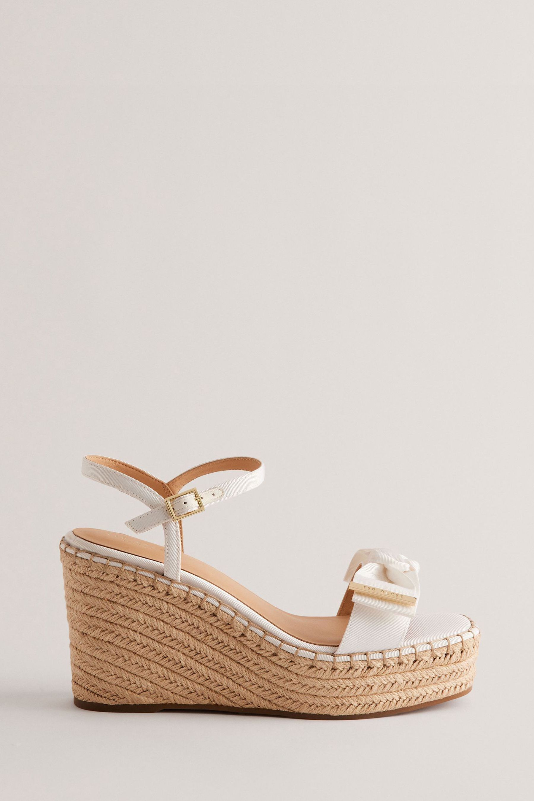 Buy Ted Baker White High Heeled Geiia Wedges With Bow Detail from Next Luxembourg