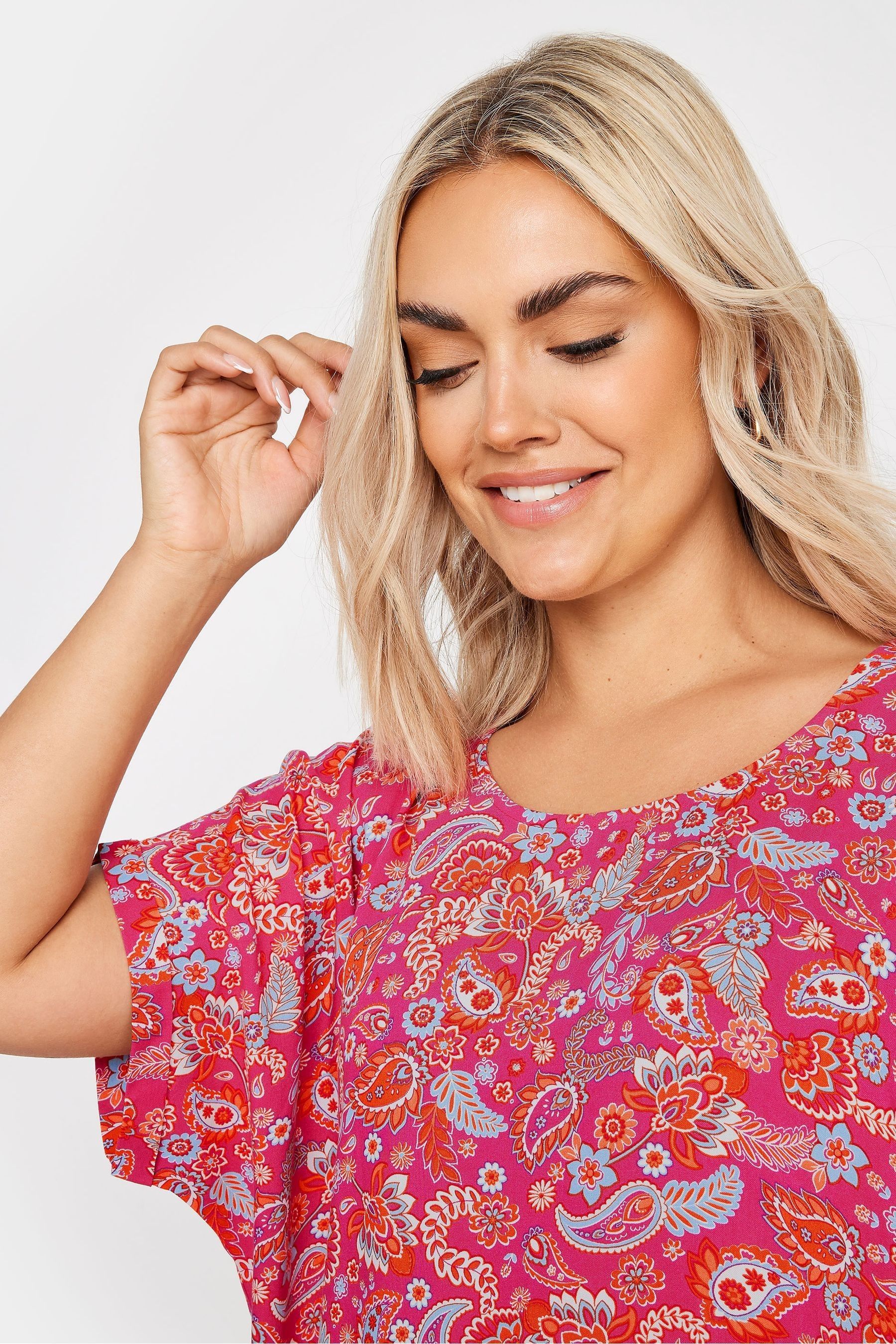 Buy Yours Curve Pink Paisley Print Shift Dress from Next USA