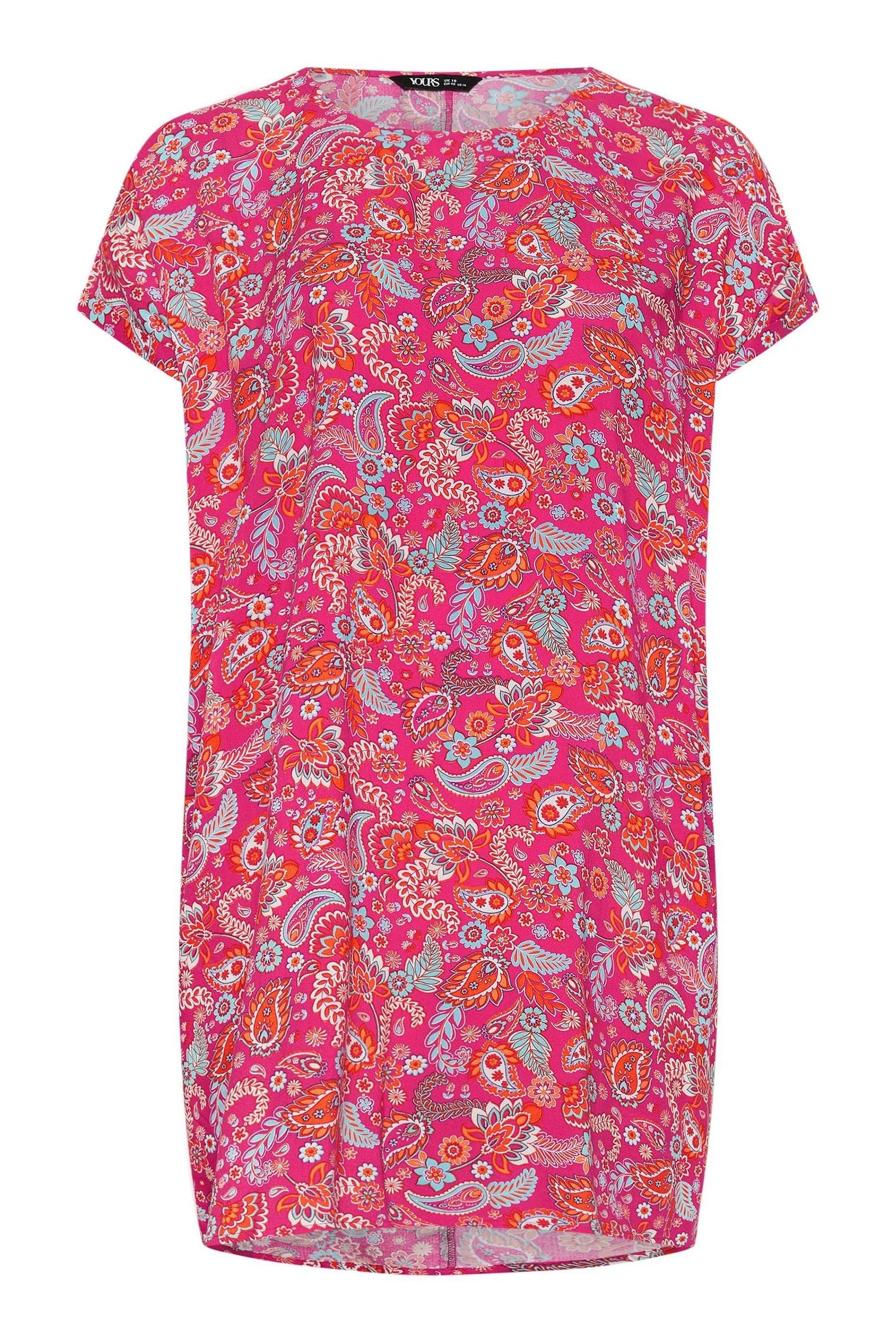Buy Yours Curve Pink Paisley Print Shift Dress from Next USA