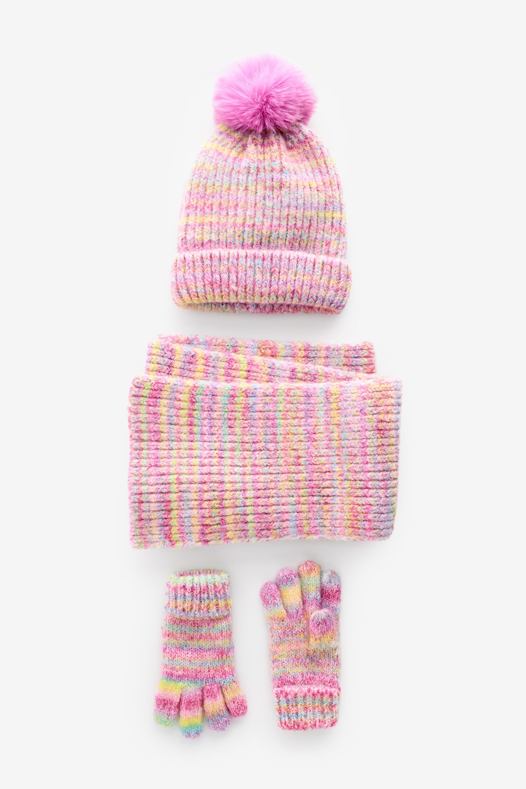 Pink winter hat and gloves store