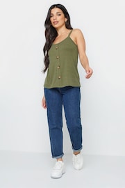 PixieGirl Petite Green Button Down Ribbed Cami Vest - Image 2 of 5