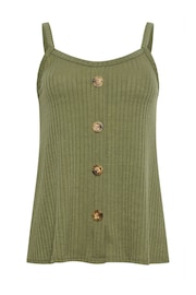 PixieGirl Petite Green Button Down Ribbed Cami Vest - Image 5 of 5