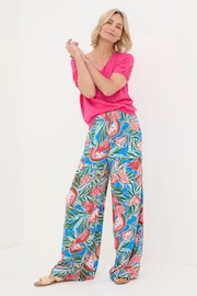 FatFace Blue Ines Watermelons Wide Leg Trousers - Image 1 of 6