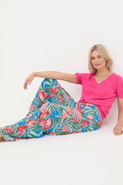 FatFace Blue Ines Watermelons Wide Leg Trousers - Image 5 of 6