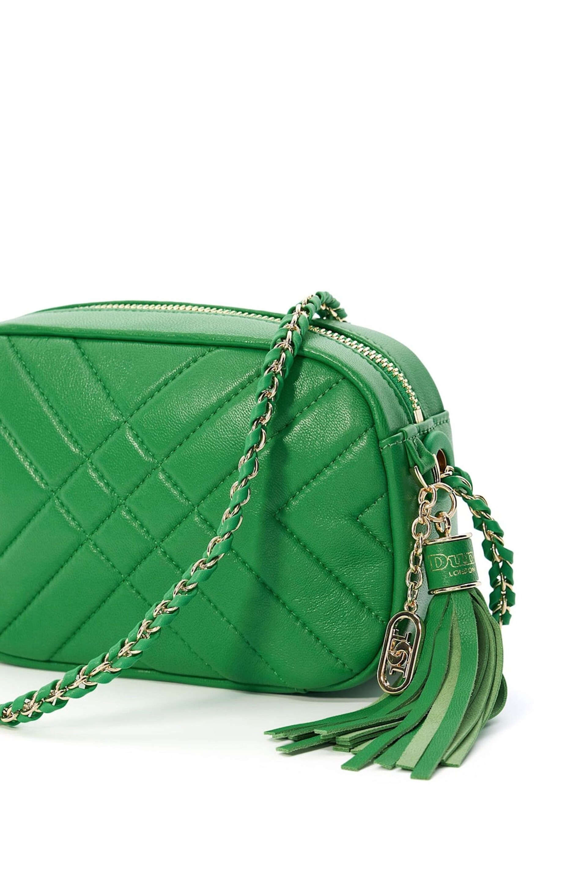 Dune London Green Chancery Small Leather Cross-Body Bag - Image 8 of 9