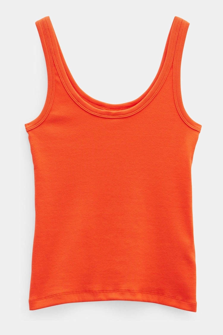 Hush Orange Seth Low Scoop Ribbed 100% Cotton Vest - Image 5 of 5