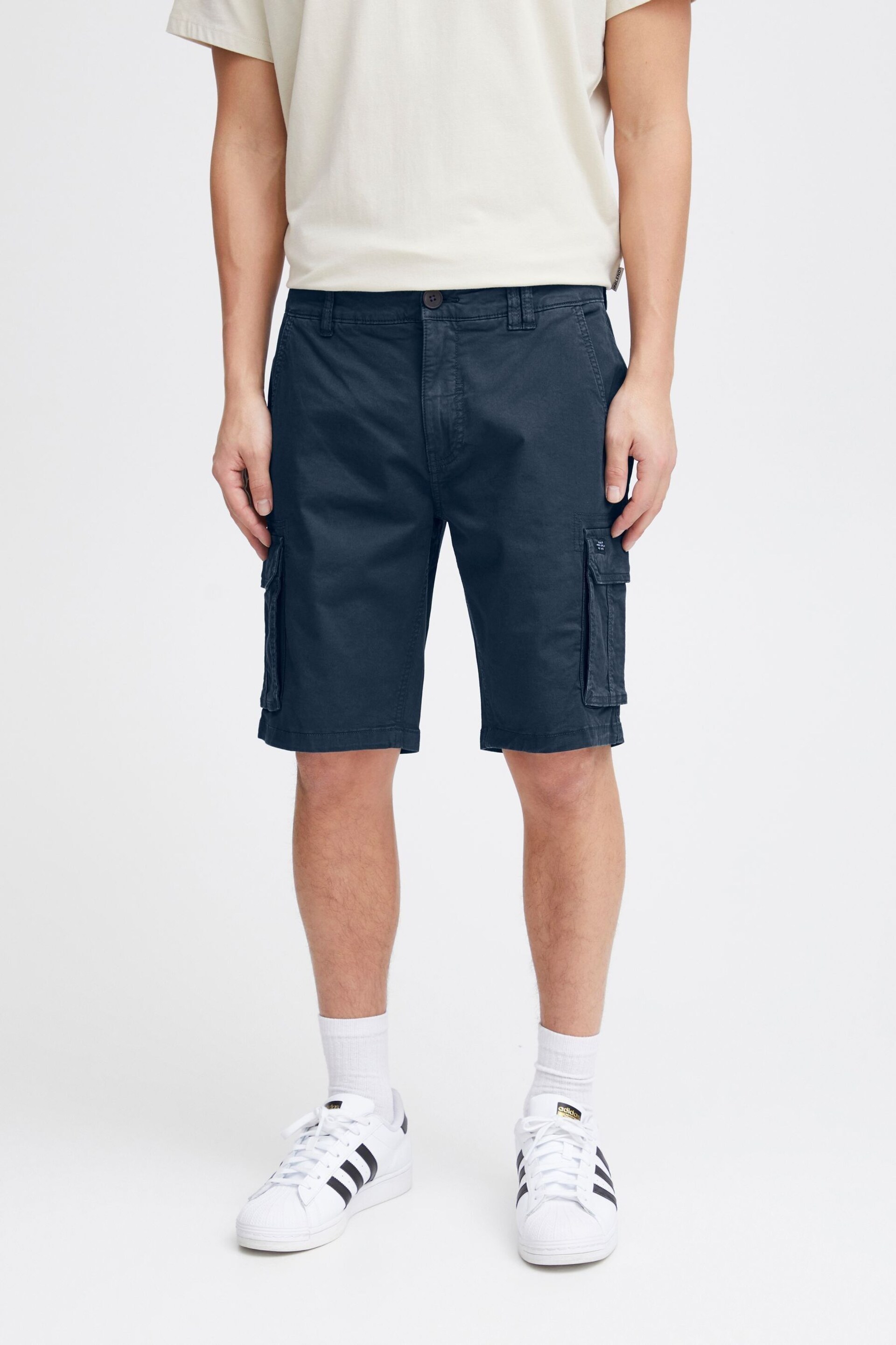 Blend Blue Stretch Cargo Shorts - Image 1 of 5