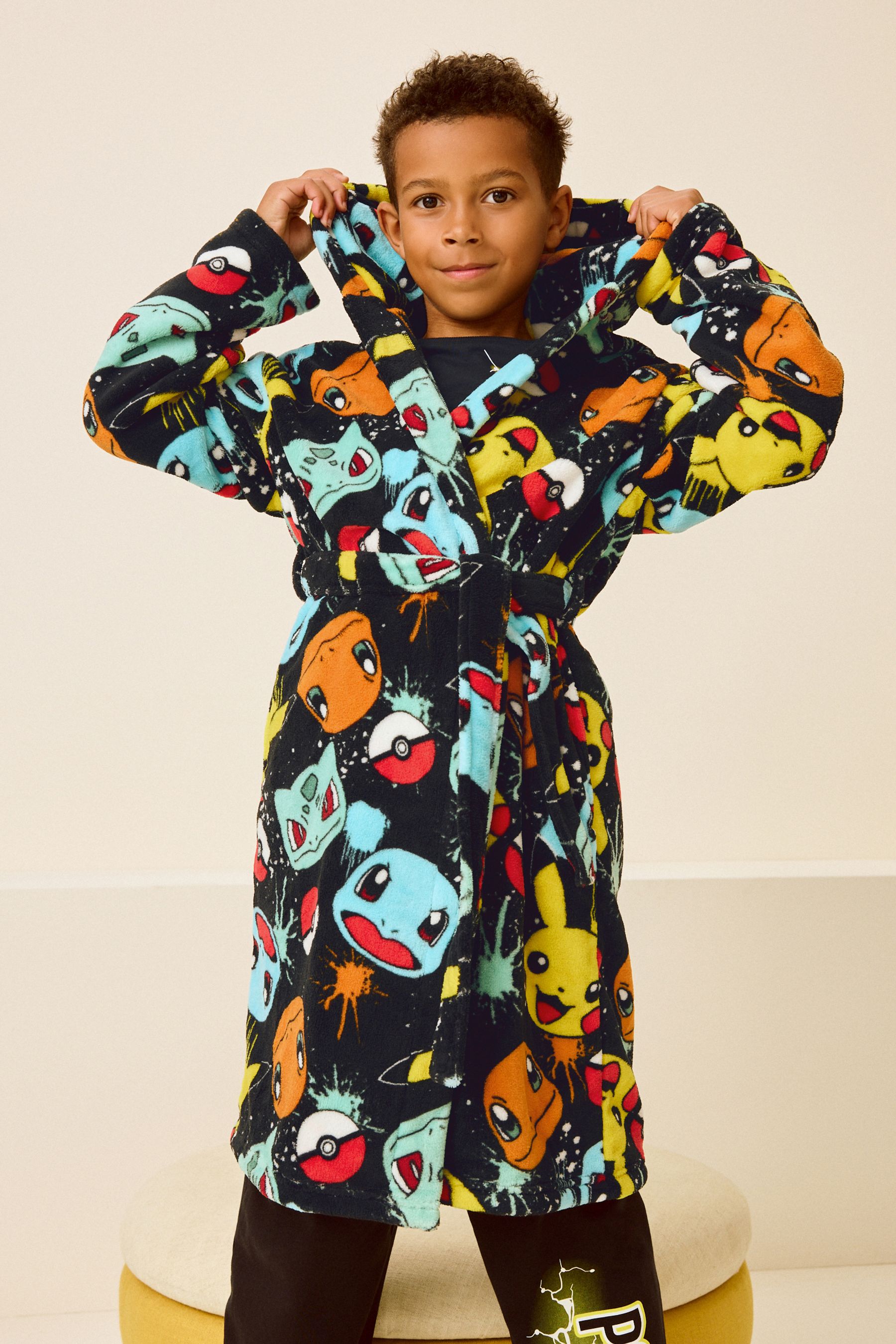 Kids hooded fleece robe 2025