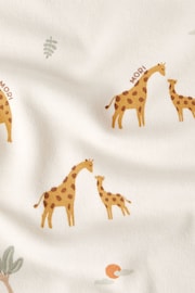 MORI Cream Organic Cotton & Bamboo Giraffe Print Zip Up Sleepsuit - Image 2 of 2