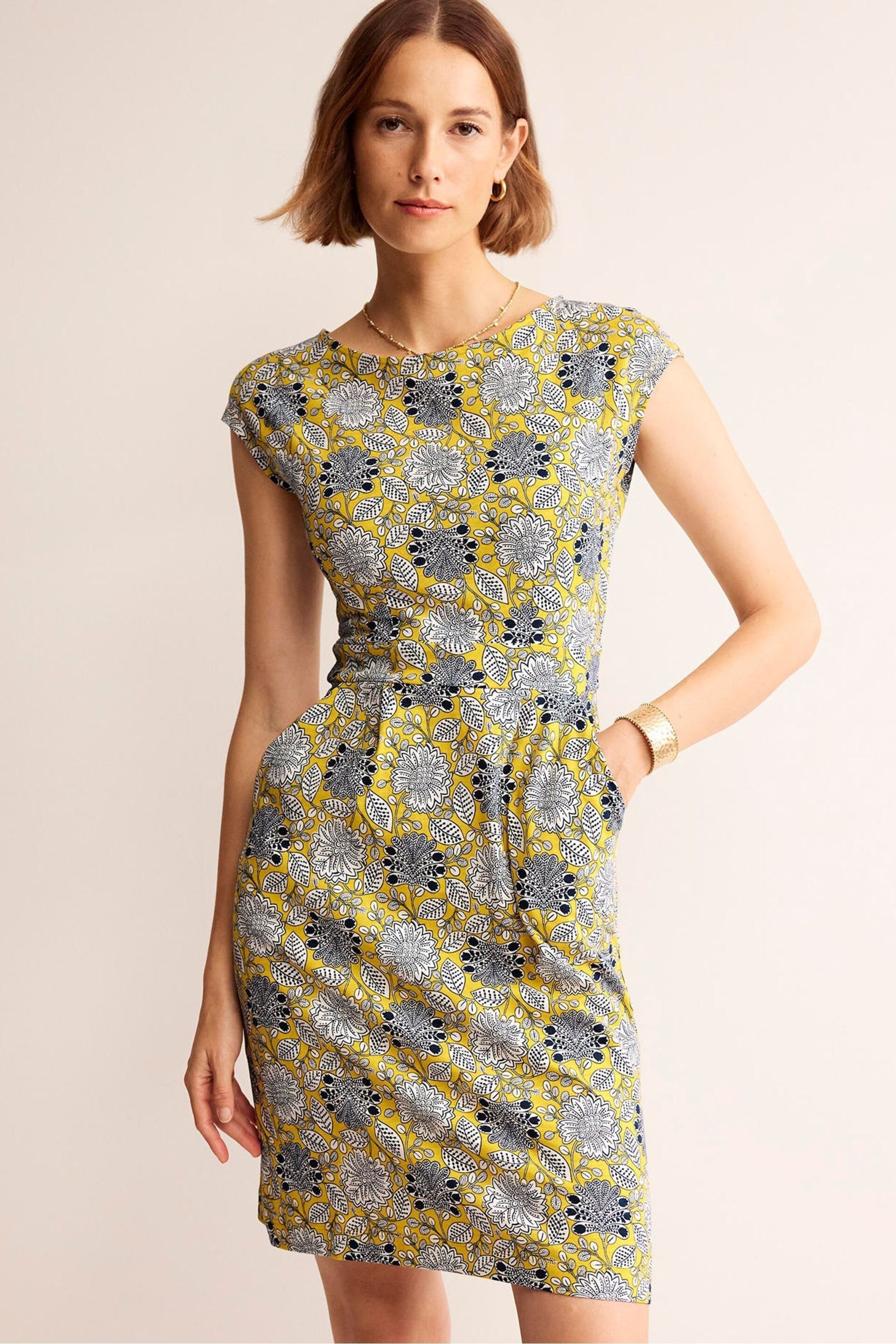 Boden Yellow Petite Florrie Jersey Dress - Image 1 of 5