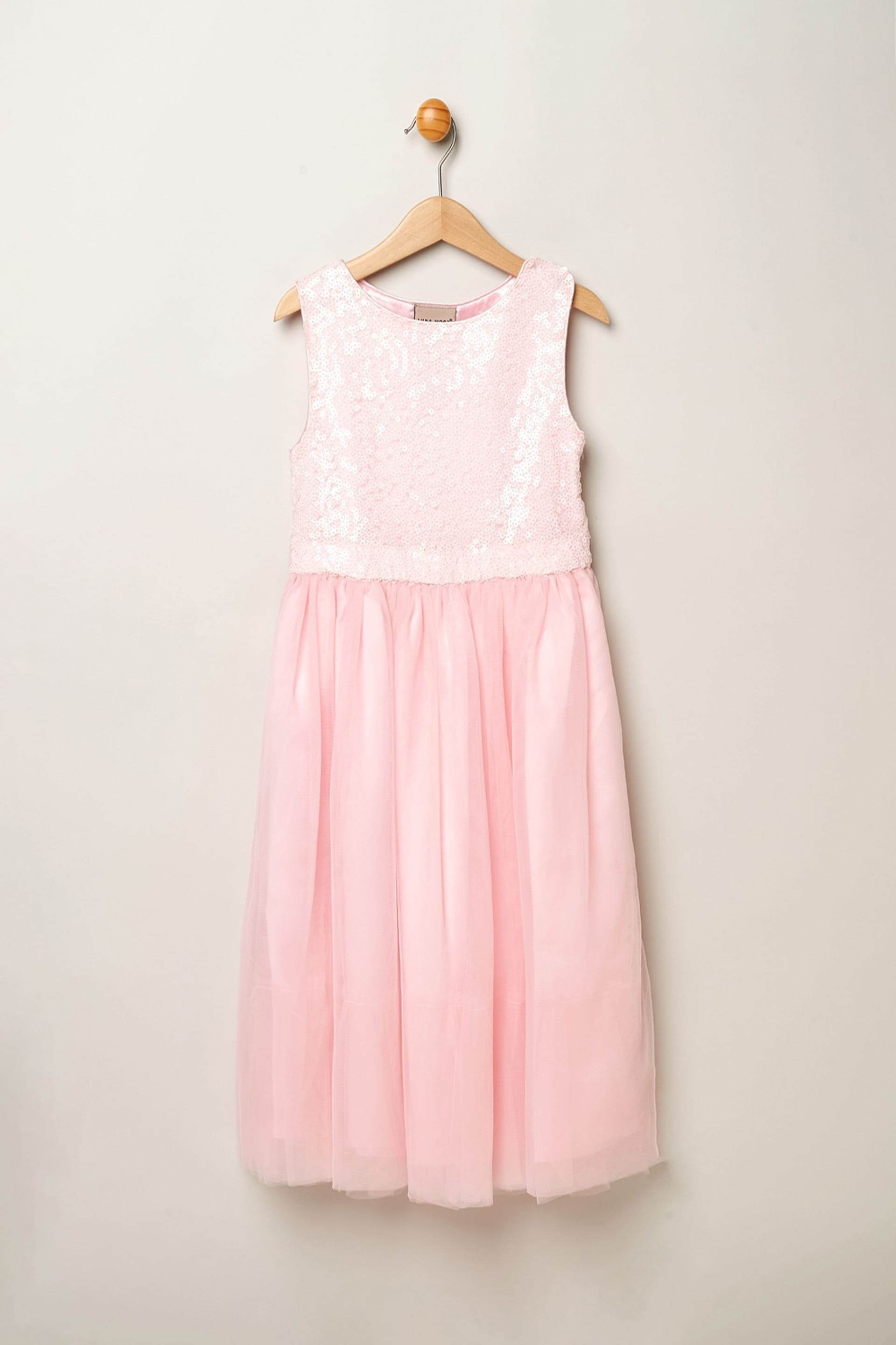 Miss Pink Sequin Bow Tulle Skirt Dress - Image 1 of 3