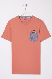FatFace Orange Chest Pocket T-Shirt - Image 4 of 4