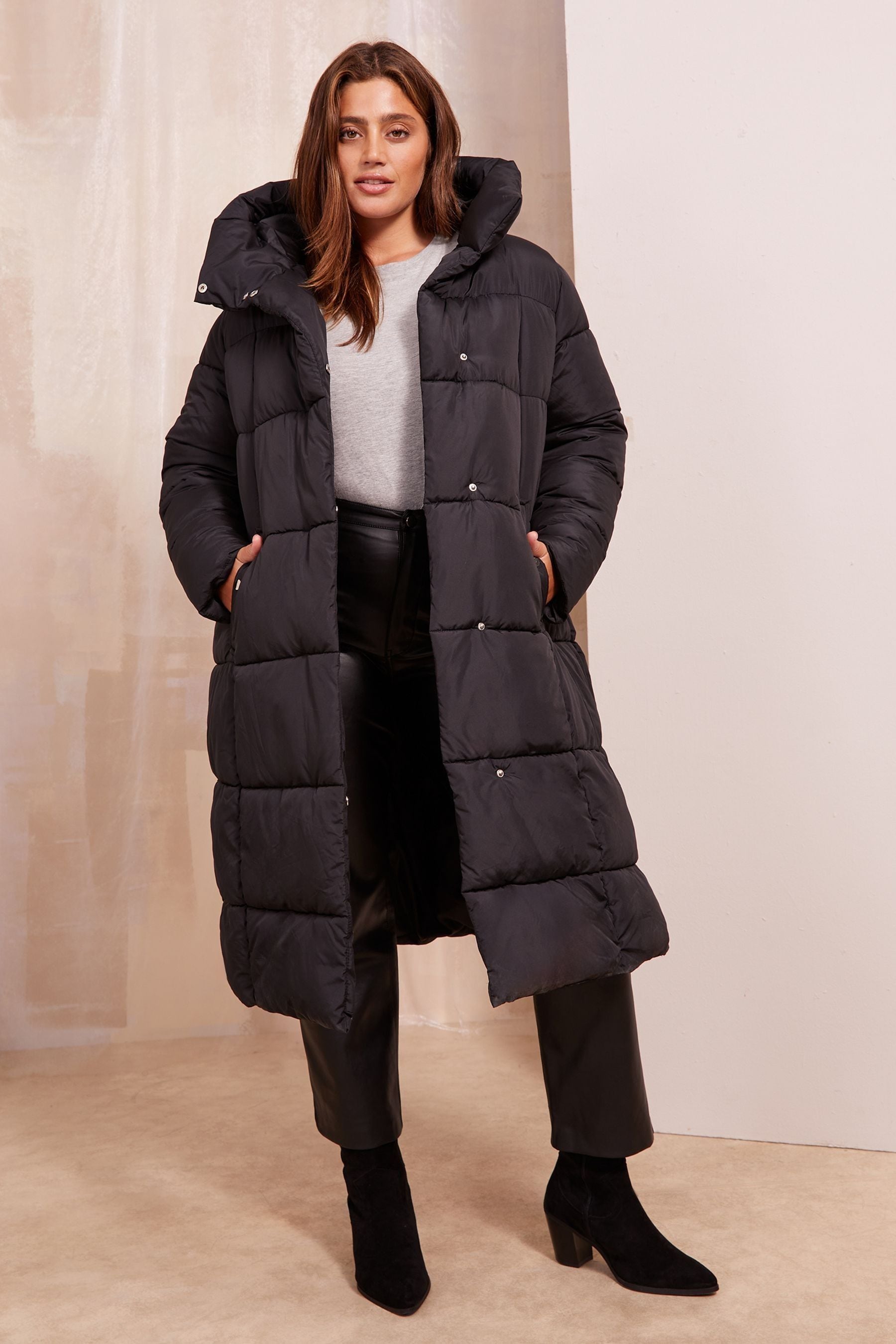 Next black padded coat cheap