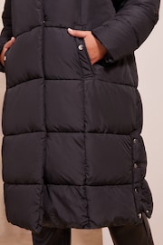 Friends Like These Black Curve Hood Quilted Padded Coat - Image 2 of 4