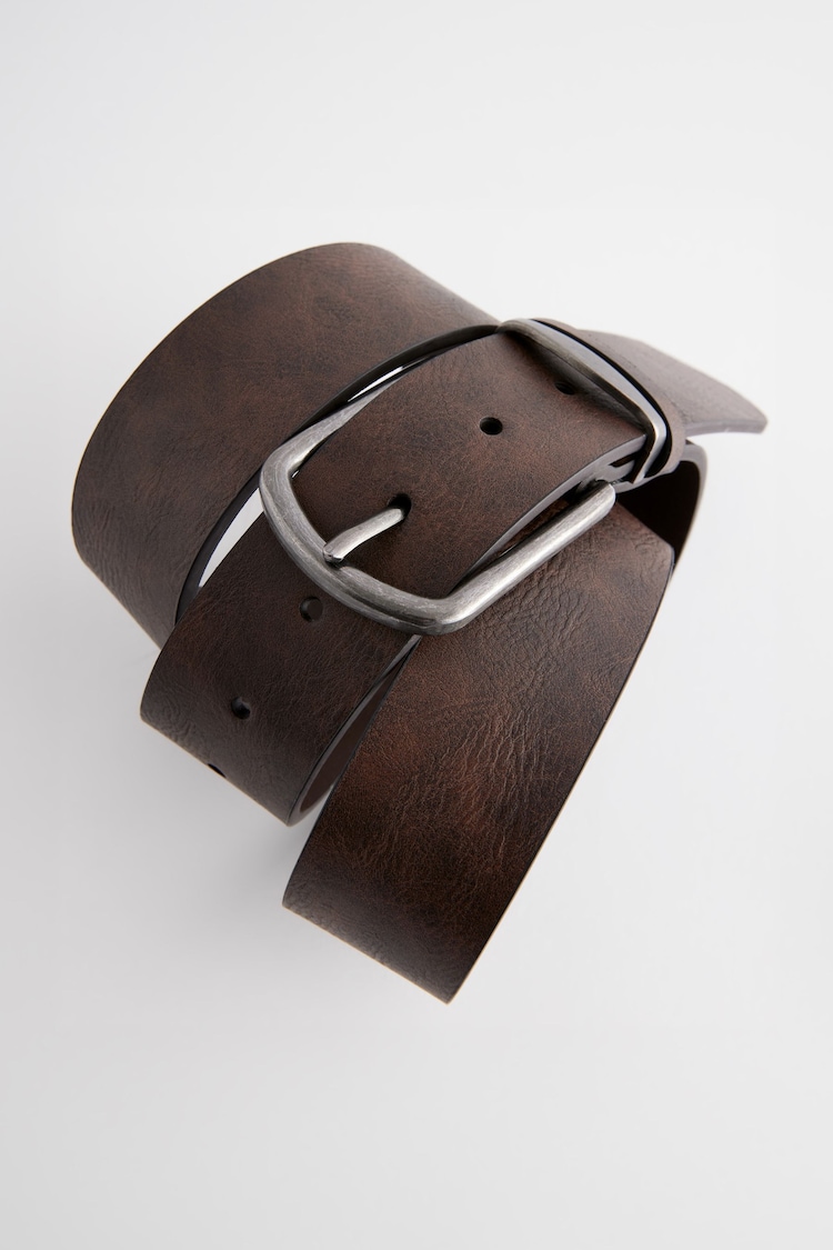 Brown Distressed Faux Leather Belt - Image 2 of 2