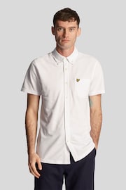 Lyle & Scott Short Sleeve Pique White Shirt - Image 1 of 5