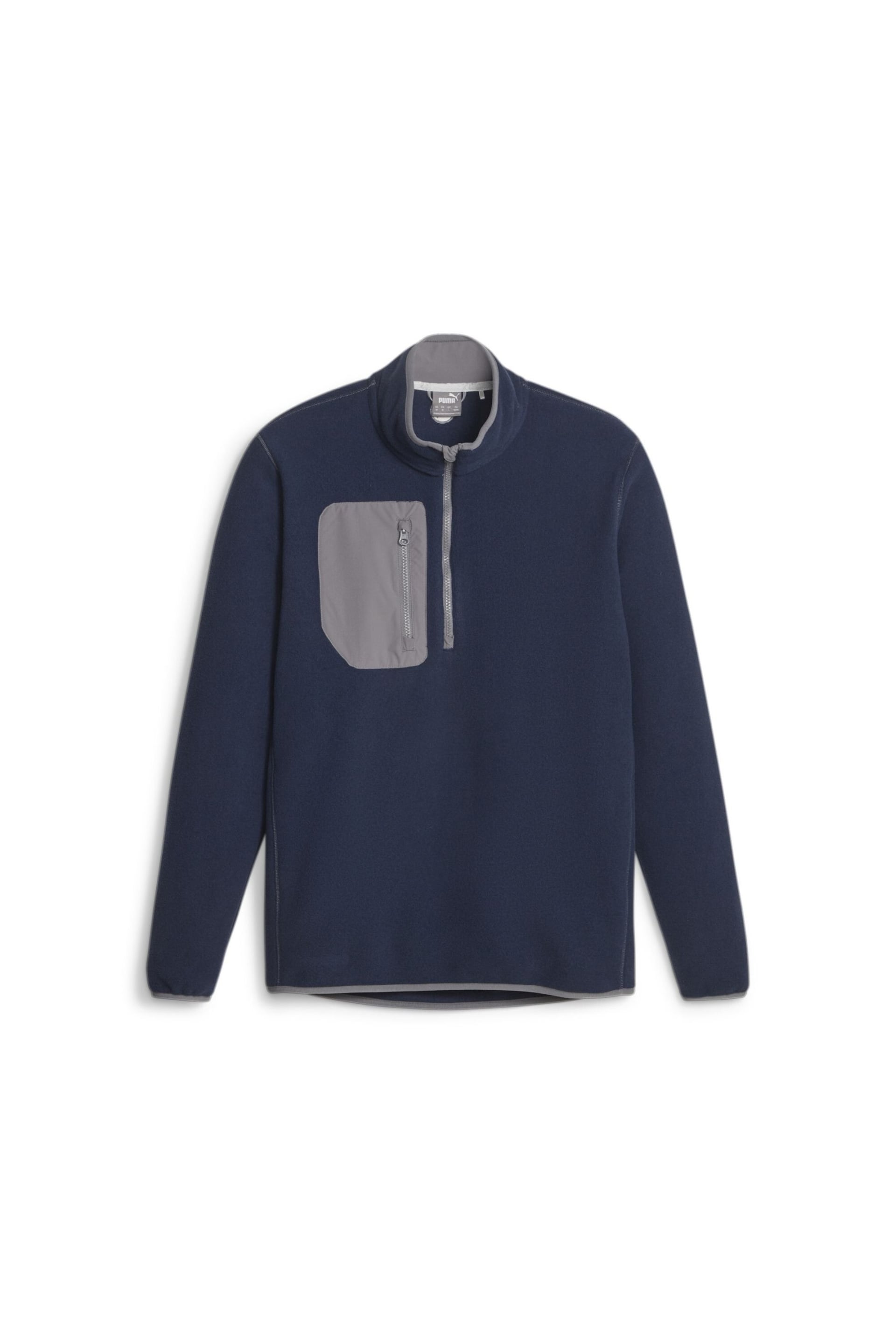 Puma Blue Mens Golf Quarter-zip Fleece Top - Image 1 of 2