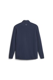 Puma Blue Mens Golf Quarter-zip Fleece Top - Image 2 of 2