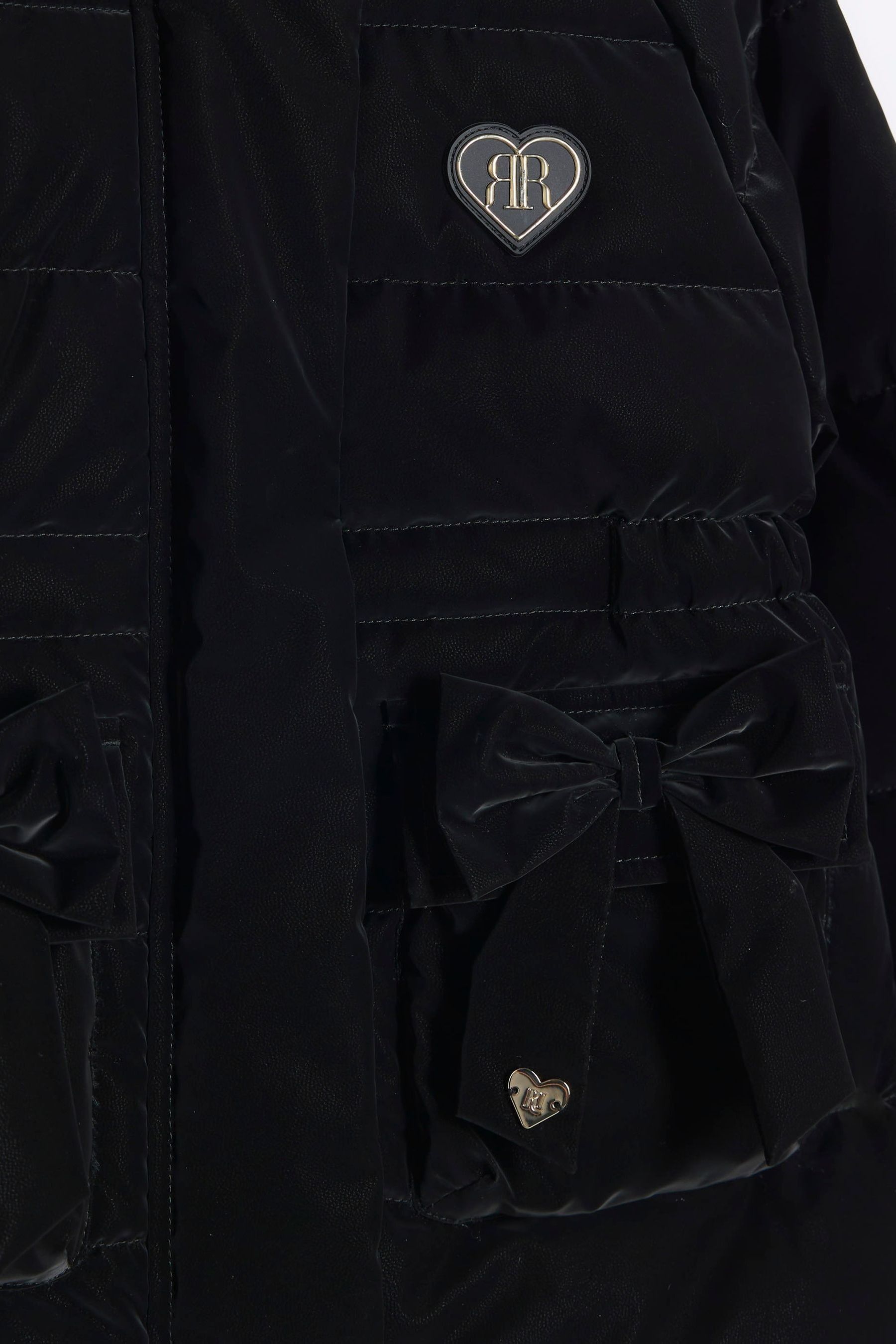 Buy River Island Black Girls High Shine Padded Coat from Next Luxembourg