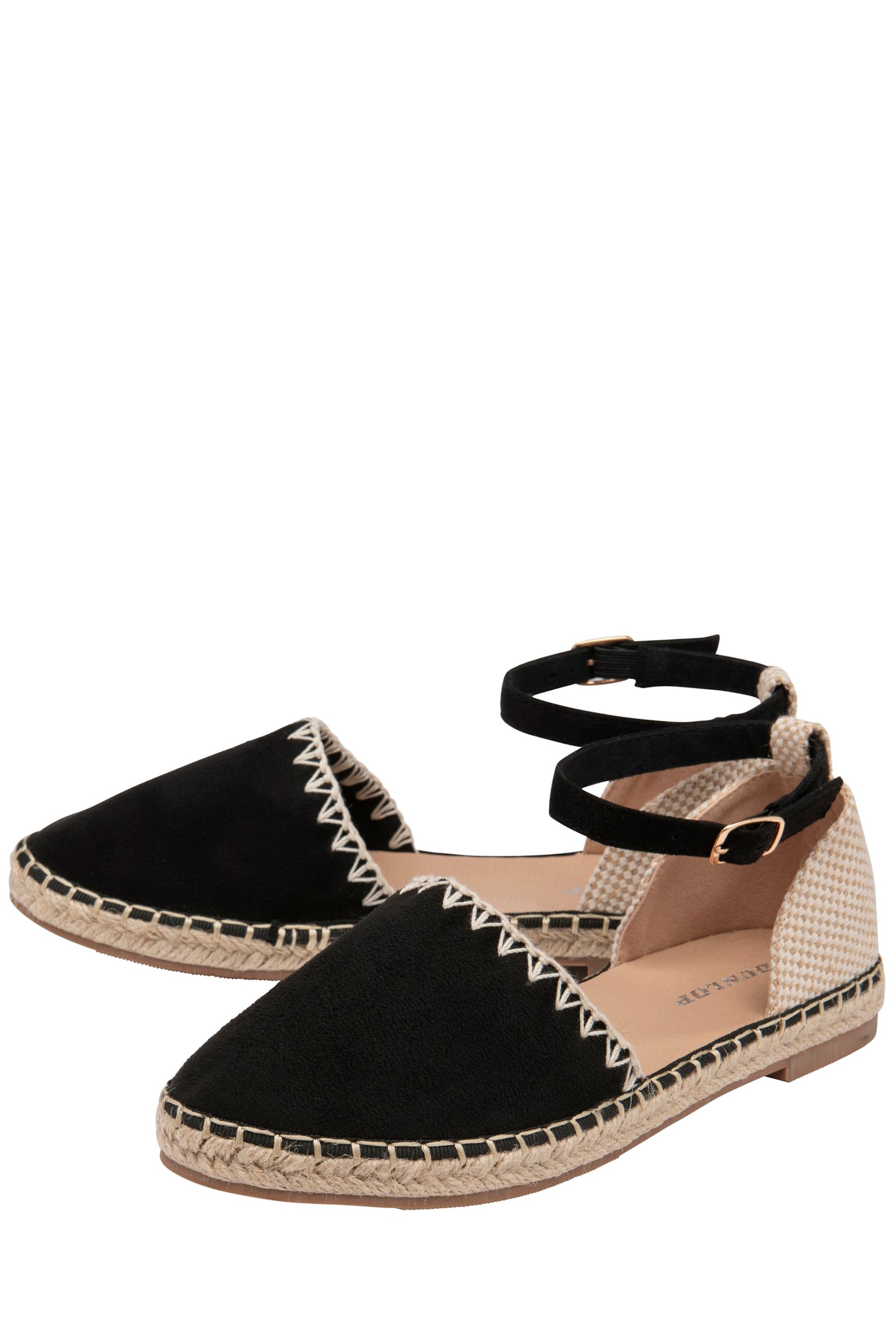 Dunlop Black Flat Espadrille Sandals - Image 2 of 4