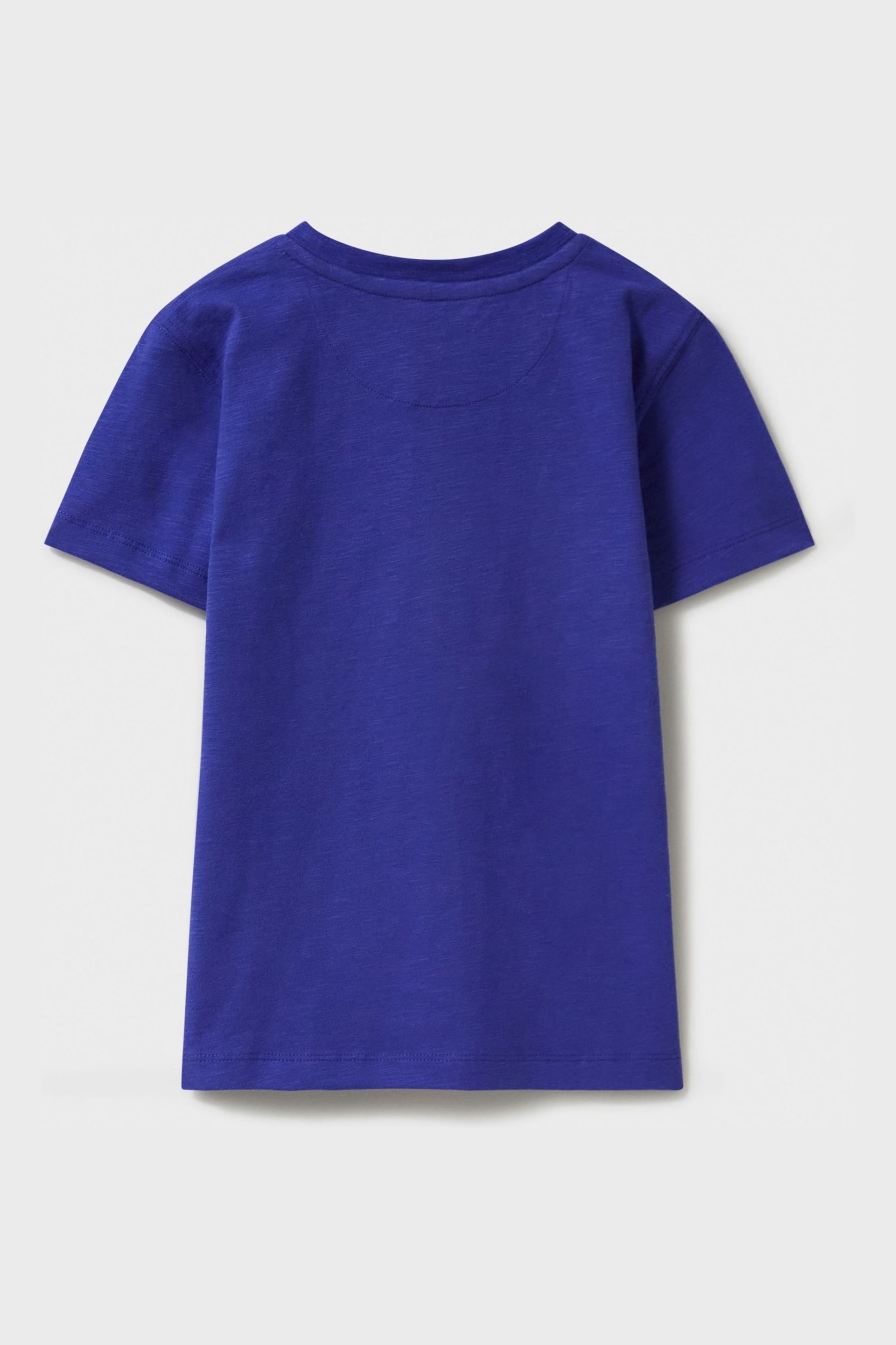 Crew Clothing Company Dark Blue Dinosaur Print Cotton Classic T-Shirt - Image 2 of 3