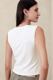 Banana Republic White Refined Crop Vest - Image 2 of 4