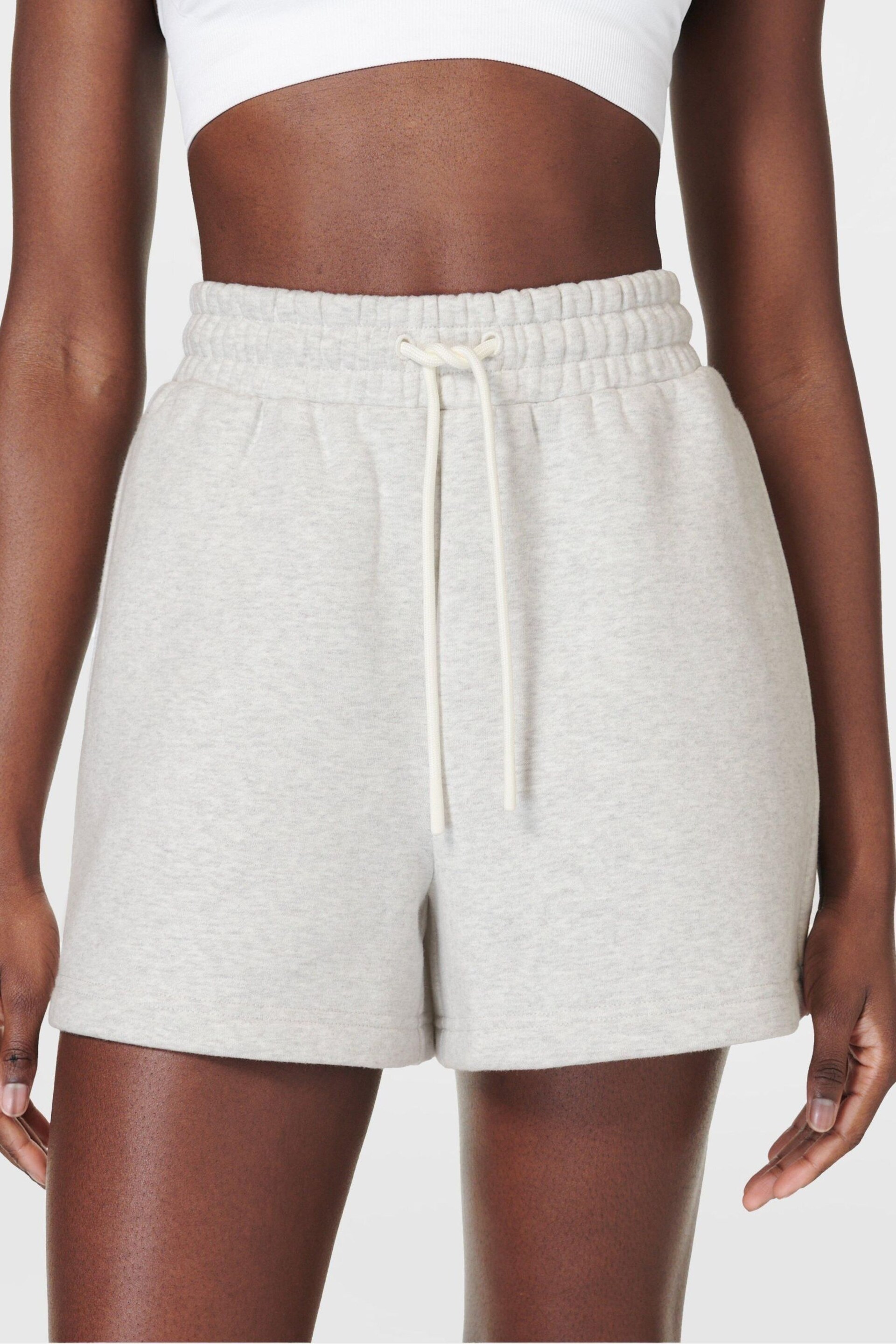 Sweaty Betty Ice Grey Marl Powerhouse Shorts - Image 3 of 7