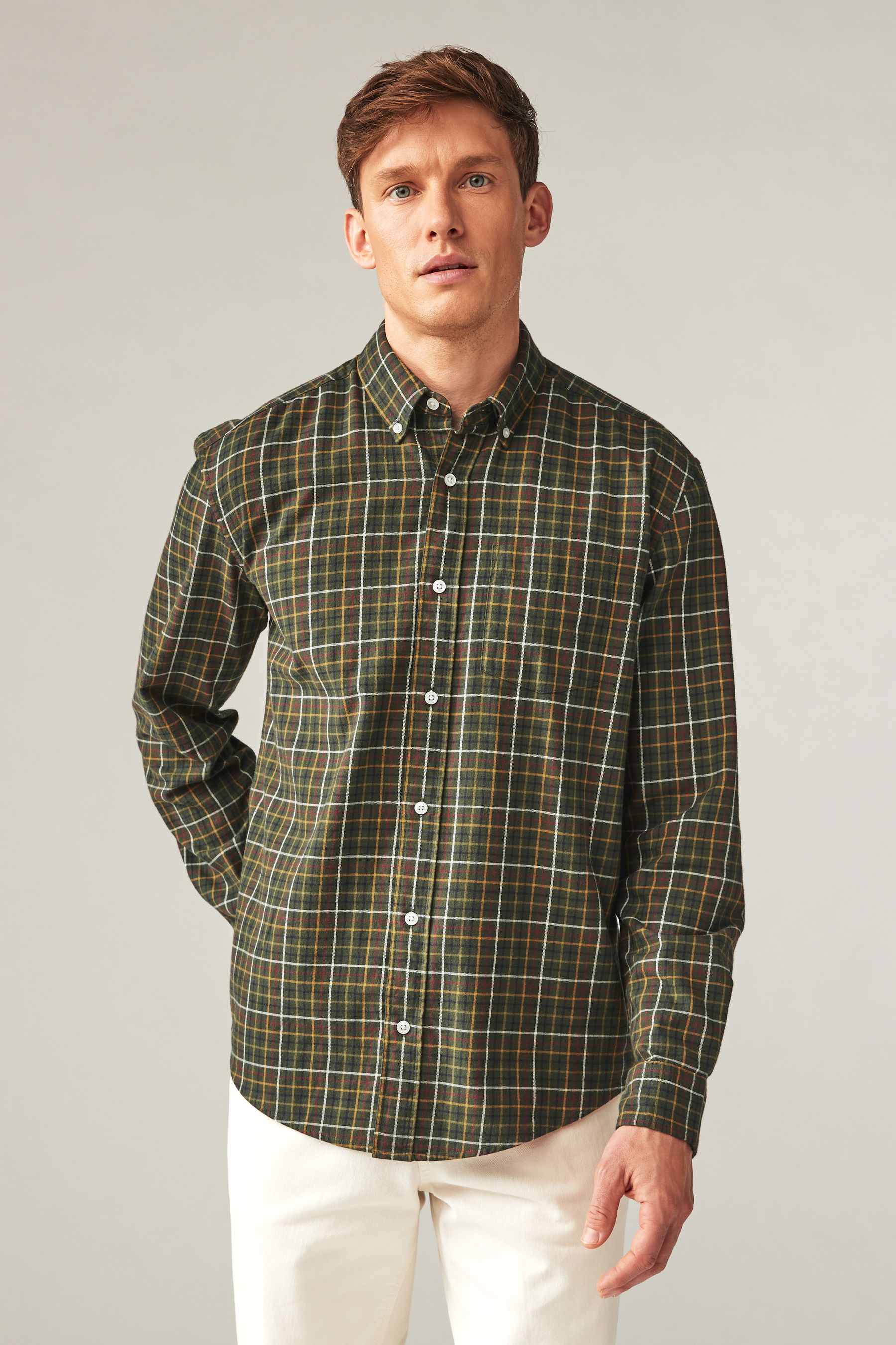 Green check shirt outfit deals