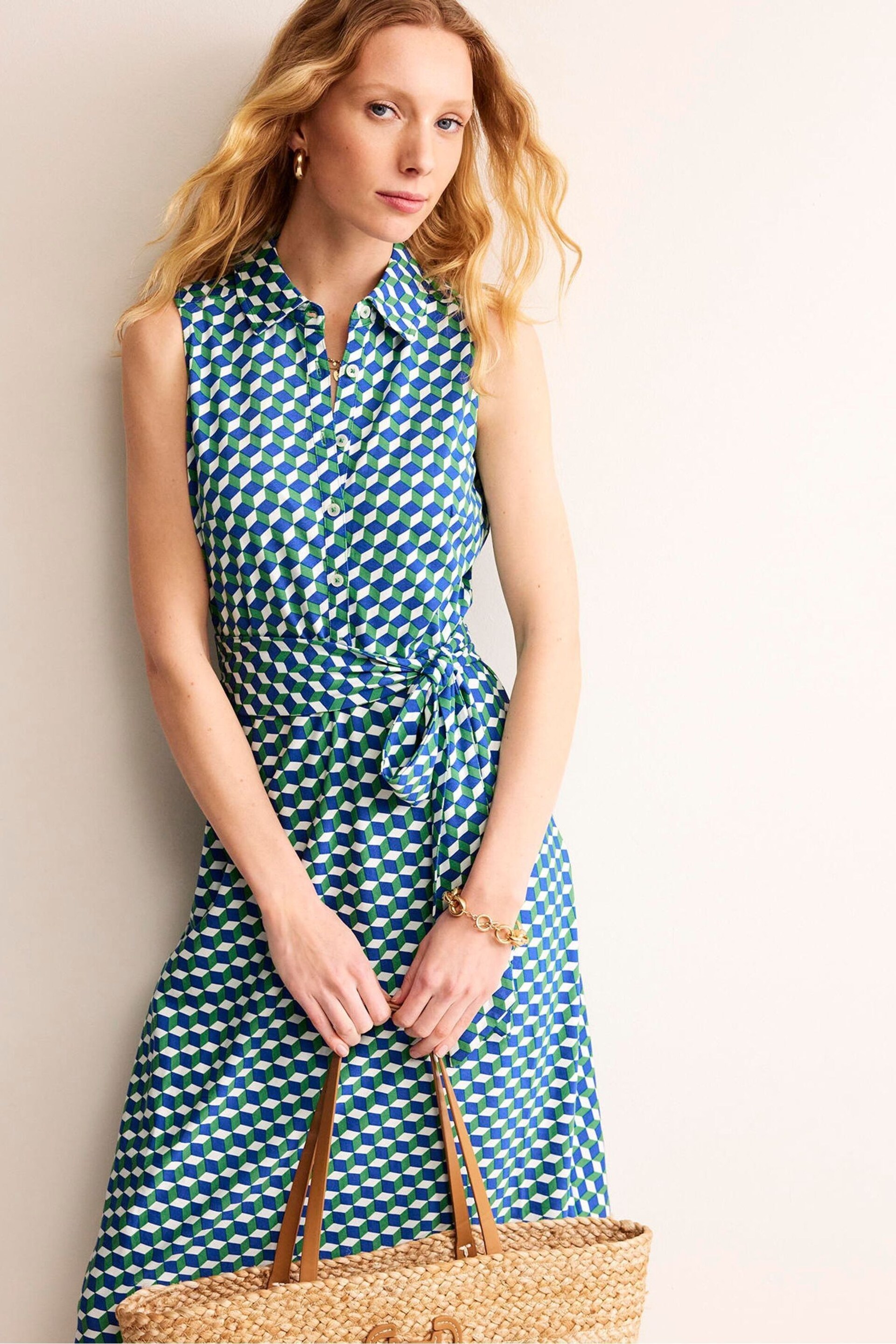 Boden Green Laura Sleeveless Shirt Dress - Image 4 of 5