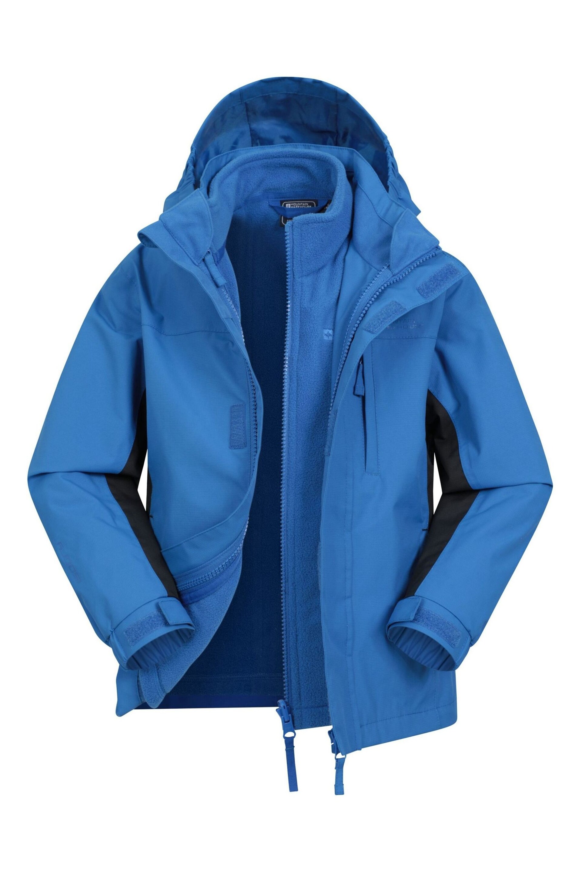 Mountain Warehouse Blue Kids Cannonball 3 in 1 Breathable and Waterproof Jacket - Image 1 of 5
