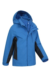 Mountain Warehouse Blue Kids Cannonball 3 in 1 Breathable and Waterproof Jacket - Image 2 of 5