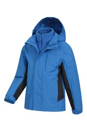 Mountain Warehouse Blue Kids Cannonball 3 in 1 Breathable and Waterproof Jacket - Image 3 of 5