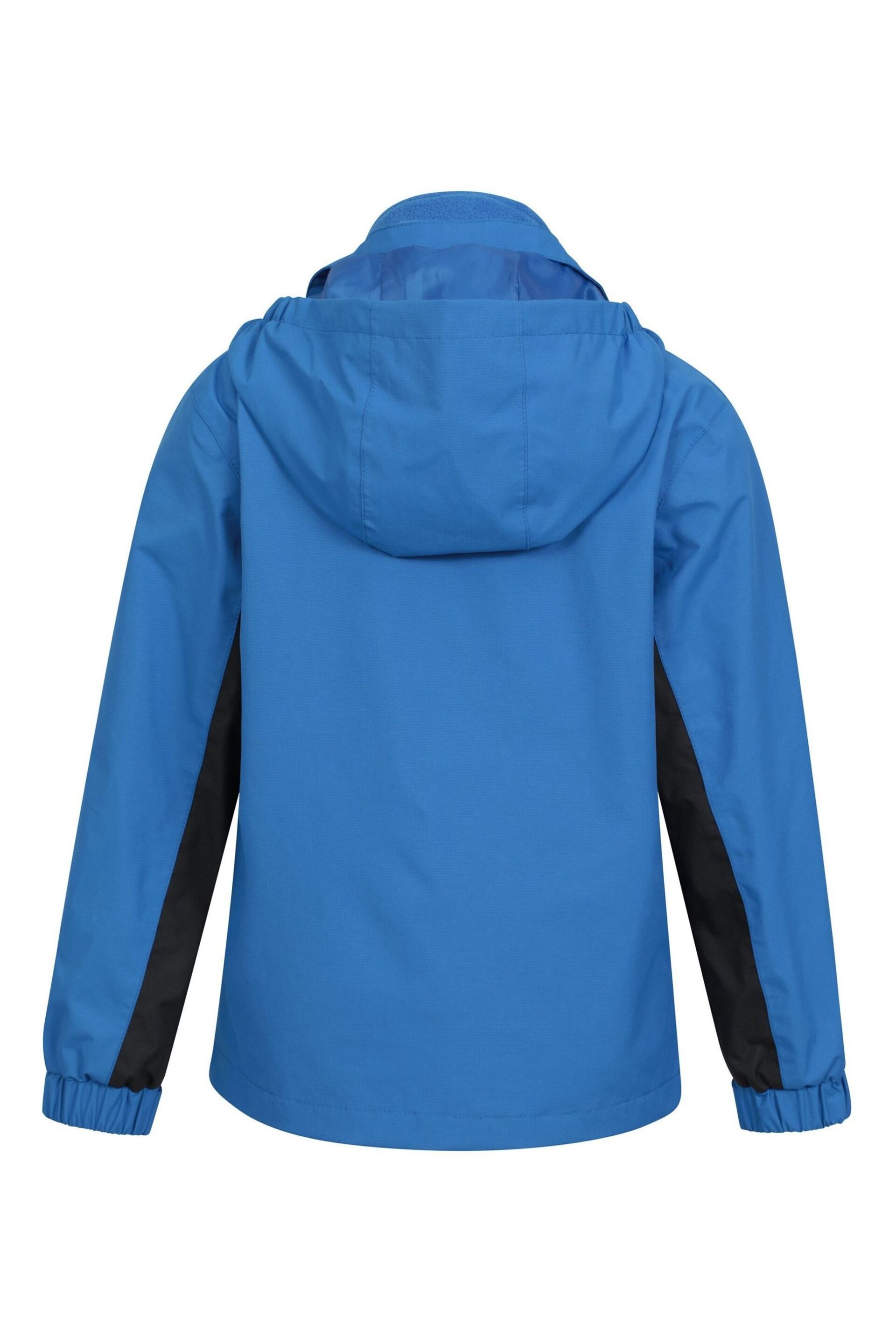 Mountain Warehouse Blue Kids Cannonball 3 in 1 Breathable and Waterproof Jacket - Image 4 of 5