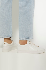 Dune London White Elodic Material Mix Cupsole Sneakers - Image 1 of 6