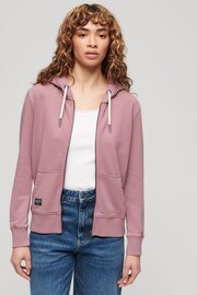 Superdry Purple Embellished Archived Zip Hoodie - Image 1 of 7