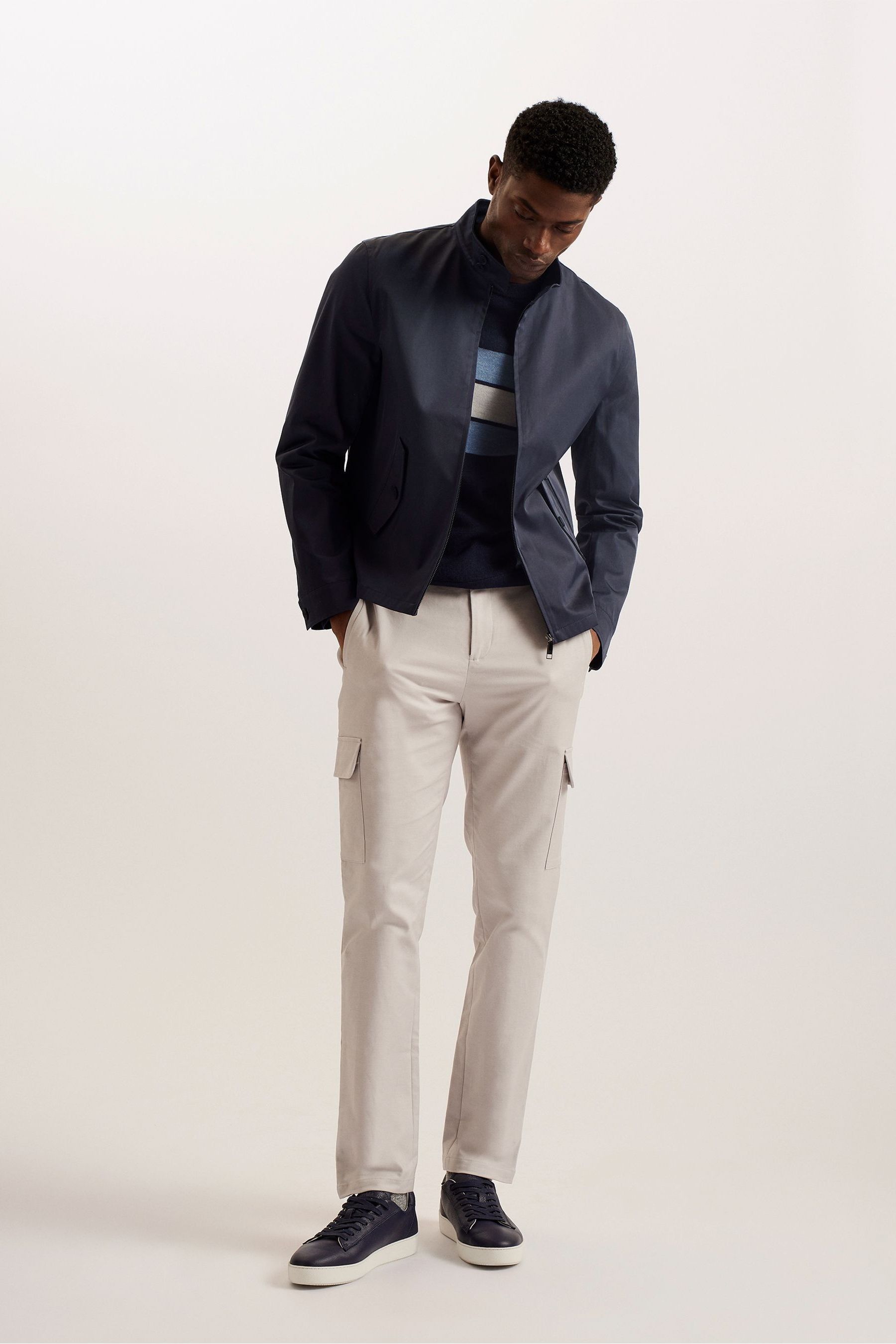 Buy Ted Baker Blue Lehurst Nylon Blend Harrington Jacket from Next Luxembourg